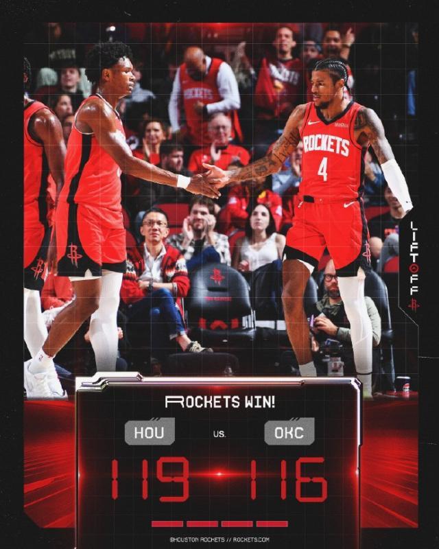 leyu官方入口-继续升空！范乔丹38分击退雷霆 火箭摸到西部之巅